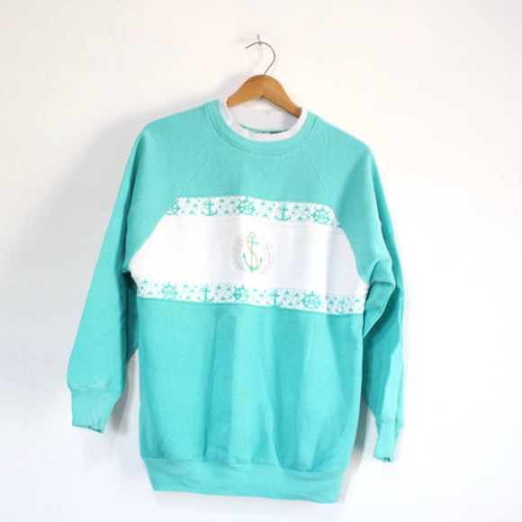 Vintage Nautical Anchor Sweatshirt Medium - Picture 1 of 5